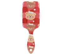 Brosse antistatique Merry Christmas Brown Bear pour cheveux épais conçue pour la croissance des cheveux avec poignée ergonomique cepillo anti-frisottis para cabello