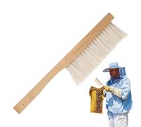 Brosse Apiculture - Outil Nettoyage Ruche Essaim, Poils Souples Crin Naturel, Lot Unique + Manche Bois Ergonomique, Balayette Protection Cadres - pour Rucher Exterieur & Jardin Cour