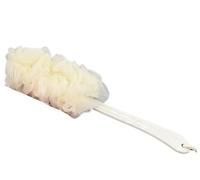 Brosse arrière à Long manche, 2 pièces, épurateurs corporels, douche suspendue, éponges, brosses de bain-douche en maille douce, accessoires bain pour Hommes et Femmes(Beige)