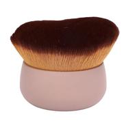 Brosse autobronzante, brosse de maquillage pour le corps, tête en forme de vague de cheveux doux, applicateur de bronzage pour utilisation humide ou sèche (Kaki)