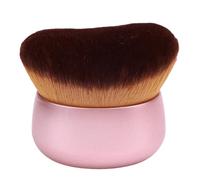 Brosse autobronzante, brosse de maquillage pour le corps, tête en forme de vague de cheveux doux, applicateur de bronzage pour utilisation humide ou sèche (Or Rose)