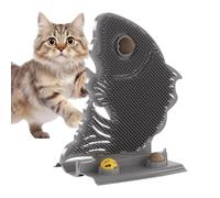 Brosse Autonettoyante Murale Poisson, Grattoir Angle avec planteChat | Design en Forme de Poisson Attire les Chats pour le Nettoyage. Poils Souples et Flexibles Massent la Peau sans Griffer.