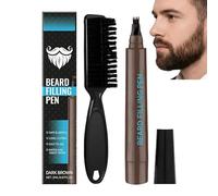 Brosse Barbe Homme, Crayon À Barbe Homme Imperméable Avec Pinceau, Stylo À Barbes Planche Pointe De Micro, Crayon Barbes Instantané,stylo De Remplissage Et Sourcils (Brun Foncé) 2ML