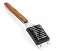 Brosse Barbecue, 2 en1 Brosse de Nettoyage de Barbecue, Grand Manche en Bois BBQ Brosse de Nettoyage, Brosse pour Gril Brosse Grille Barbecue pour Gril à Charbon, Barbecue électrique