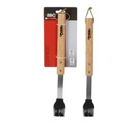 Brosse barbecue en acier inoxydable avec manche en bois 38 cm - BBQ
