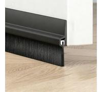 brosse bas de porte Bande De Brosse En PVC Noir, Blanc Et Marron Avec Poils En Nylon, Accessoire De Nettoyage Pour Cadre Profilé, Protection Des Bords(B,L 100cm x Brush Height 100mm)