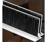 brosse bas de porte Brosse De Finition En Aluminium Pour Joints De Porte, Brosse D'étanchéité Industrielle À Poils En Nylon, Balai De Porte Pour Garage(2 pcs,Brush Height 60mm)