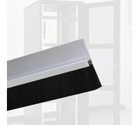 brosse bas de porte Kit De Joint De Brosse Anti-poussière Pour Porte De Garage, Support En Alliage D'aluminium En Forme De H, Balai De Bas De Porte Extérieur(1 PC,Brush height 140MM)