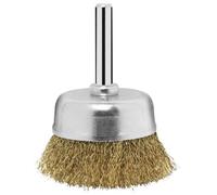Brosse boisseau à fils ondulés, laitonné, Ø 50 mm 6 mm