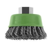 Brosse boisseau à fils torsadés, inoxydables, Ø 75 mm M14