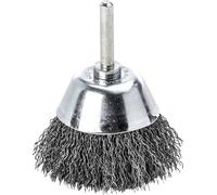 Brosse boisseau D.50mm tige 6mm épaisseur de fil 0,3mm STA 10500min-¹ LESSMANN