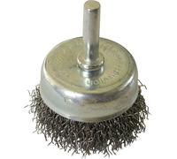 brosse boisseau en fil d'acier 50 mm tige cylindrique pour perceuse