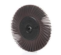 Brosse Bristle radiale Scotch-Brite BB-ZB, Type A, brun, Ø 150 mm x 13 mm x 25 mm, P36, avec adaptateur