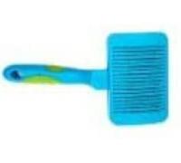 Brosse Carde Avec Bouton Poussoir Enlève-Poils, 17 X 8,5 X 5,5 Cm, Bleu Vert - Zamibo