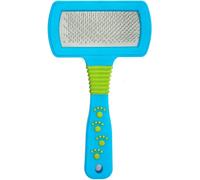 Brosse Carde Double Face Métal Et Nylon Pour Chien - Bleu Vert - 18 X 10 X 4,8 Cm - Zamibo