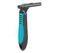 Brosse Carding TRIXIE pour démêler & éclaircir les poils courts et durs - tête de brosse interchangeable - lame en acier inoxydable - manche plastique caoutchouté - noir/bleu - 7 x 15 cm - 24171