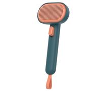 Brosse Chats Chiens, aumuca Brosse pour Chat Autonettoyante pour Chat Chien Poil Long Court en Conception à une Touche, pour Eliminer Efficacement jusqu'à 95% des Poils Morts et Poils Tomentose(VERT)