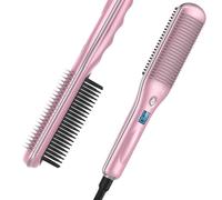 Brosse chauffante à lisser les cheveux, brosse à lisser en céramique rapide 30 s avec verrouillage automatique de la température, 3 niveaux de chaleur, anti-brûlure, pour la maison, les voyages et le