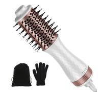 Brosse Chauffante Brushing, 4 en 1 Brosse Soufflante Rotative, Brosse Seche Cheveux avec Ions Négatifs, Brosse Soufflante Pour Sécher Donner du Volume Lisser et Boucler Tous Types de Cheveux