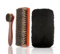 Brosse Chaussure Kit Nettoyage Chaussures, Entretien Daim, Spazzole Scarpe in Crine di Cavallo, 2 Pièces