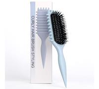 Brosse Cheveux Bouclés - Brosse Boucle Bouclés Améliorer Le Rebondissement | Brosses Boucles Cheveux Détangler Les Cheveux Ondulés/Bouclés, Réduire Les Frizz (Bleu, Stripes)