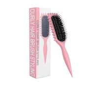 Brosse Cheveux Bouclés - Brosse Boucle Bouclés Améliorer Le Rebondissement | Brosses Boucles Cheveux Détangler Les Cheveux Ondulés/Bouclés, Réduire Les Frizz (#rose, Stripes)