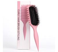 Brosse Cheveux Bouclés - Brosse Boucle Bouclés Améliorer Le Rebondissement | Brosses Boucles Cheveux Détangler Les Cheveux Ondulés/Bouclés, Réduire Les Frizz (Rose, Stripes)