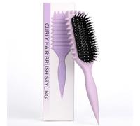 Brosse Cheveux Bouclés - Brosse Boucle Bouclés Améliorer Le Rebondissement | Brosses Boucles Cheveux Détangler Les Cheveux Ondulés/Bouclés, Réduire Les Frizz (#La couleur violette, Stripes)