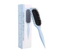 Brosse Cheveux Bouclés - Brosse Boucle Bouclés Améliorer Le Rebondissement | Brosses Boucles Cheveux Détangler Les Cheveux Ondulés/Bouclés, Réduire Les Frizz (Bleu, Stripes)