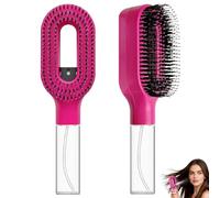 Brosse Cheveux BoucléS,IntéGré Brumisateur Cheveux,Utilisable Sur Cheveux Secs Et MouilléS, OnduléS Et Lisses,Brosse Anti-Frisottis Et Anti-NœUds, Avec RéServoir D'Eau (Rouge)
