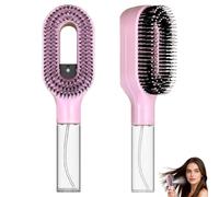 Brosse Cheveux BoucléS,IntéGré Brumisateur Cheveux,Utilisable Sur Cheveux Secs Et MouilléS, OnduléS Et Lisses,Brosse Anti-Frisottis Et Anti-NœUds, Avec RéServoir D'Eau (Rose)