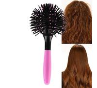Brosse Cheveux Boule Ronde 3d, Peigne À Cheveux Bouclés, Massage Du Cuir Chevelu Résistance Aux Hautes Températures Élimine Les Enchevêtrements, Ronde À 360 ° Pour Cheveuxs Bouclés
