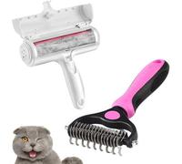 Brosse Chien et Brosse Chat (Poils Longs et Poils Courts), Peigne de toilettage, avec Brosse Rouleau autonettoyante Anti Poils Morts pour éliminer sous-Poils sur Vos vêtements, canapé, Voiture, Tapis