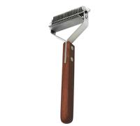 Brosse Chien, Regerly 1 Pièce Brosse Chien Poil Long Et Court Râteaux De Toilettage Peigne pour Animaux En Acier Inoxydable Double Face Avec Poignée En Bois Élimine Les Sous Poils Très Facilement