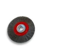 Brosse circulaire ACIER | Ø 200 mm | Epaisseur 3 rangs | Fil souple 0.20 mm ondulé | Alésage 32 mm + réducteur bague 25/22/20/16/12 mm | Touret meuleuse affûteuse ponceuse | Kibros 238203AV