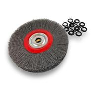 Brosse circulaire ACIER | Ø 300 mm | Epaisseur 3 rangs | Fil dur 0.30 mm ondulé | Alésage 32 mm + réducteur bague 25/22/20/16/12 mm | Touret meuleuse affûteuse ponceuse | Kibros 231303AT