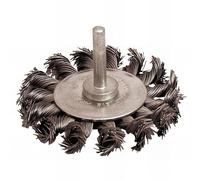 Leman - Lot de 10 brosses circulaires sur tige fil acier torsadé 0,50 mm D.70 mm Q.6 mm métal - Décapage extra dur - 21