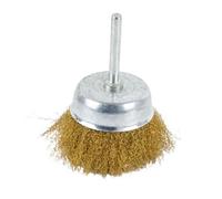 Brosse circulaire en fil de laiton 2 pouces/3"/4", pièces, brosse coupe for tige perceuse 1/4" for l'ébavurage wanglan(2pc cup brush,65mm)