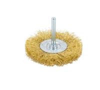 Brosse circulaire en fil de laiton 2 pouces/3"/4", pièces, brosse coupe for tige perceuse 1/4" for l'ébavurage wanglan(2pc wheel brush,38mm)