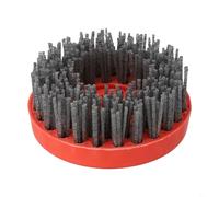 Brosse circulaire en fil métallique abrasif de 10,2 cm avec poils en carbure de silicium en nylon pour polir et nettoyer le granit, le marbre, le quartzite, le béton, le filetage M10 (46#)