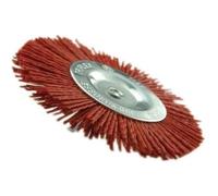 TIVOLY XT20222000778 - Cepillo CIRCULAR para taladro, hilos nylon rojo, decapado de madera diametro 100 mm grano 80
