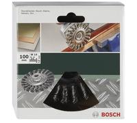 Brosse circulaire pour meuleuse droite et angulaire - fils torsadés laitonnés, inox, 100 mm Bosch 2609256509