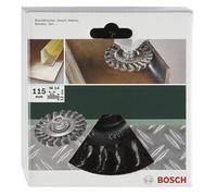 Brosse circulaire pour meuleuse droite et angulaire - fils torsadés laitonnés, inox, 115 mm Bosch 2609256512