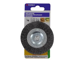 Brosse CIRCULAIRE -Pour perceuse -Fil acier ondulé -Décapage du bois / Ø: 50 / 0.25 TIVOLY - XT20252006051
