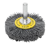 Brosse circulaire STIER Ø 50 mm, diamètre de queue 6 mm, 0,6 mm, ondulée, carbure de silicium