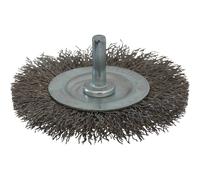 Brosse circulaire sur tige 6mm fil inox ondulé 75mm - Lot de 10 - DRAKKAR TOOLS - 15592.10