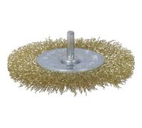 Brosse circulaire sur tige 6mm fil laiton ondulé 100mm - Lot de 10 - DRAKKAR TOOLS - 15536.10
