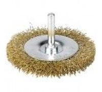 Brosse circulaire sur tige fil acier laitonné ondulé ° 38 mm pour perceuse SCID