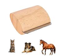 Brosse Clean'Poils, Brosses Chat/Chien/Cheval, Bois Toilettage du Chien Pour Éliminer des Tomentose Sous-Poil Tangles, Soin Doux (Couleur foncée, 6.35 * 6.5cm)