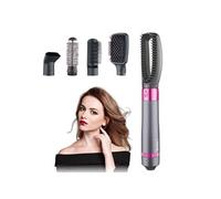 Brosse Coiffante 5 en 1 NOVA Brosse Soufflante Lissante Chauffante Multifonctionnels Sèche-Cheveux 3 Vitesses Gris-rose